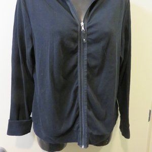 BLACK VENEZIA SPORT HOODIE / SIZE 18/20  ZIP FRONT